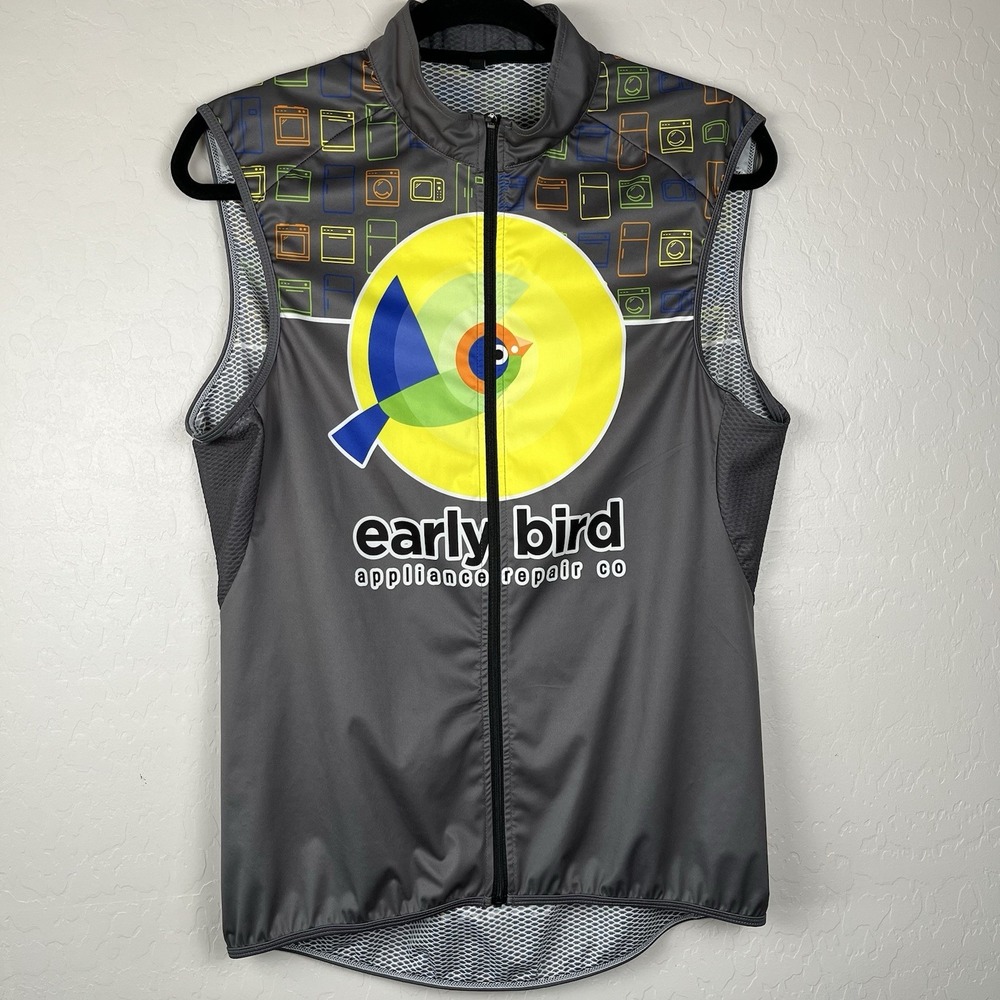 Early‎ bird Appliance Repair Size Large Cycling Wind Vest Jersey  ✅ Measurements